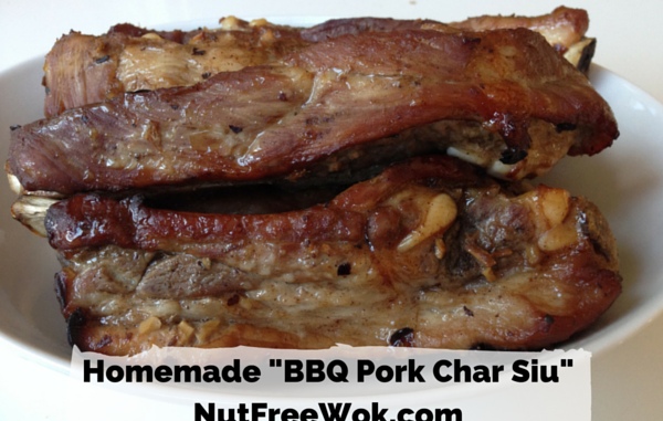close up photo of Homemade BBQ Pork Charsiu recipe NutFreeWok.com