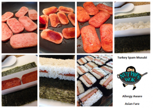 Turkey Spam Musubi collage of steps