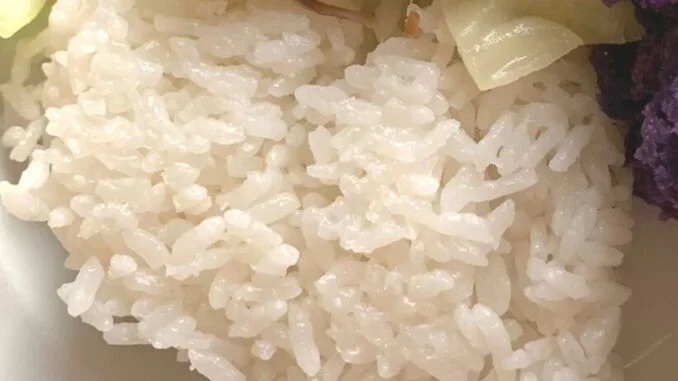 close up of a scoop of rice