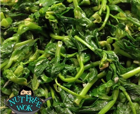 pea shoots with garlic and ginger