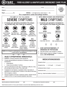 Emergency Care Plan, front