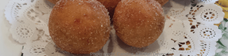 korean donuts chapsal on a paper doily