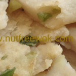 close up view of gluten free scallion pancake