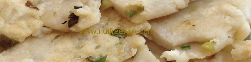 close up view of gluten free scallion pancake