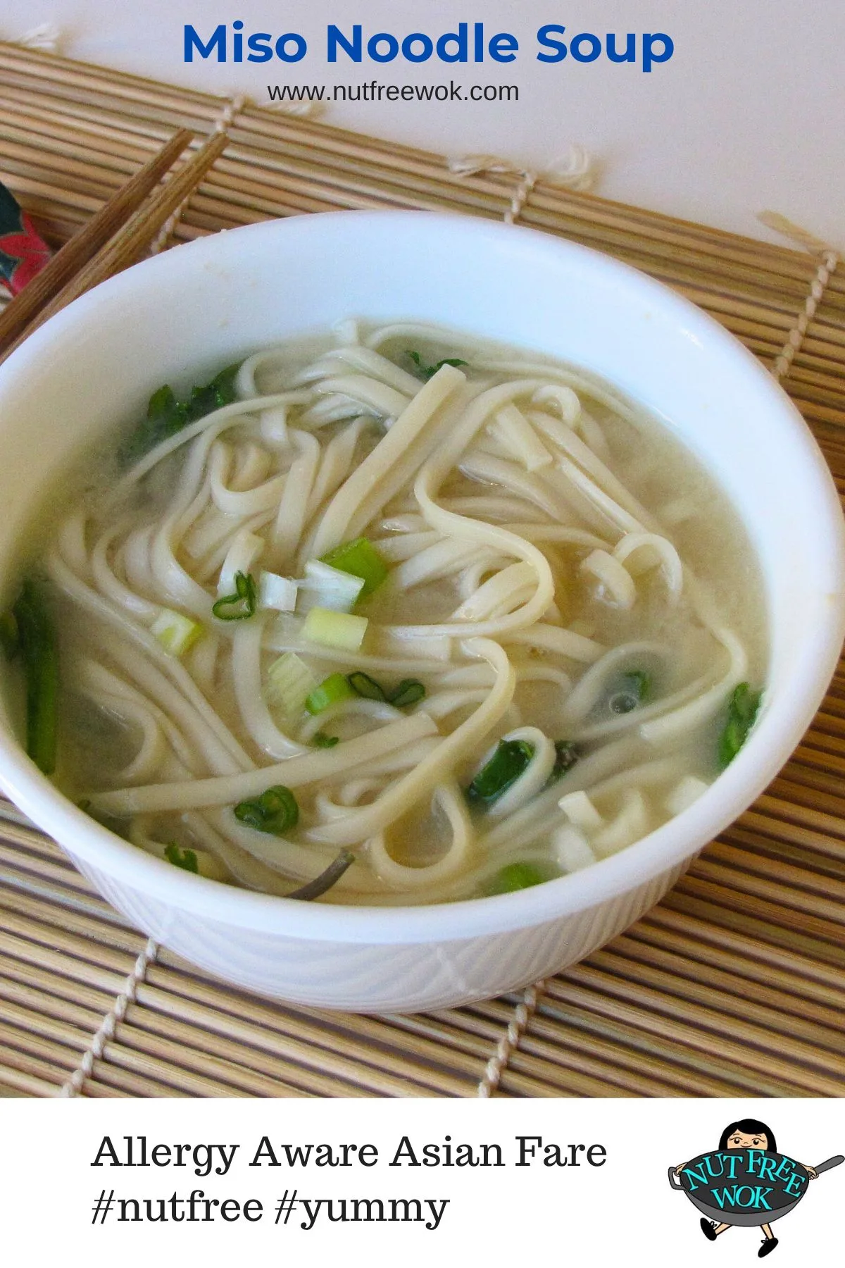 miso noodle soup in a white bowl