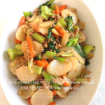 Rice Ovalettes with Pork and Vegetables Stir Fry Recipe (Chao Nian Gao)