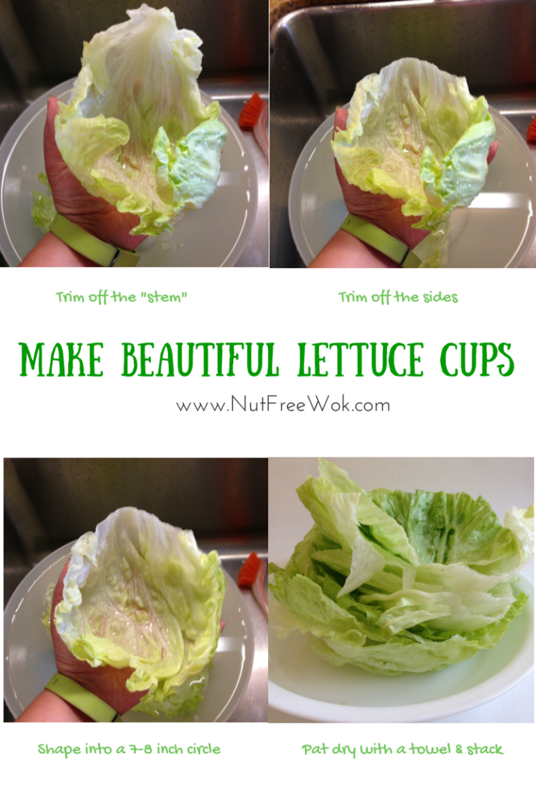 collage on how to make lettuce cups