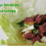 wagyu sausage in a lettuce cup