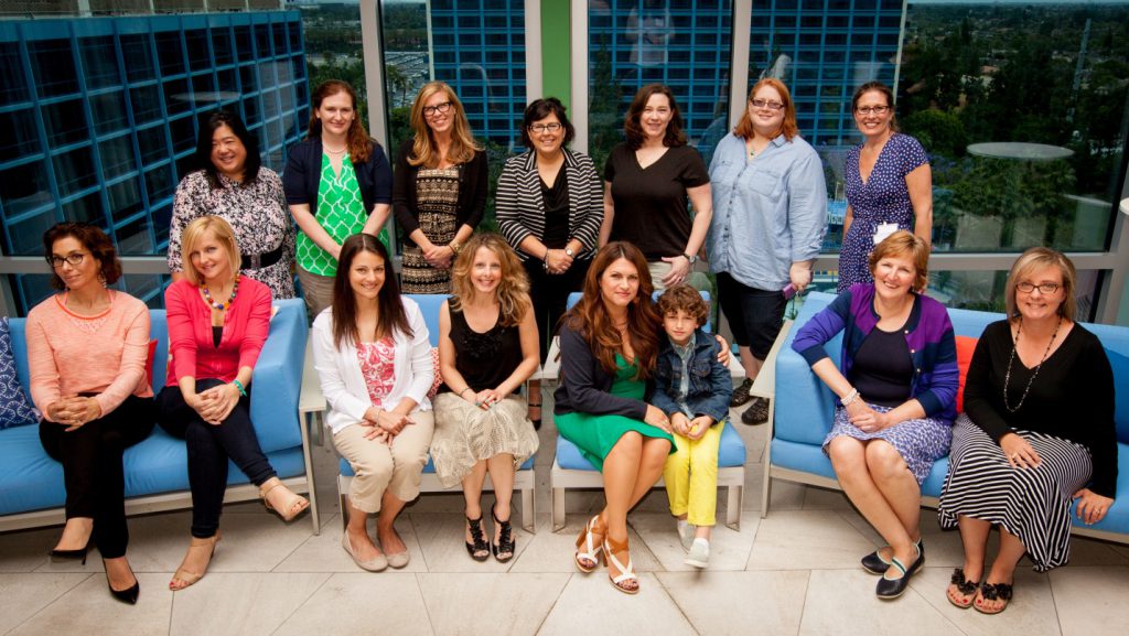 Group photo: Top row (left to right): Sharon Wong, Rachel Hayden, Kelly Rudnicki, Caroline Moassessi, Missy Berggren, Libby Ilson and Jenny Sprague Bottom row (left to right): Cybele Pascal, Keeley McGuire, Elizabeth DiBurro, Tracy Bush, Maha and Auggie Maturo, Colette Martin and Kimberly Pellicore. Photo courtesy of Mylan.