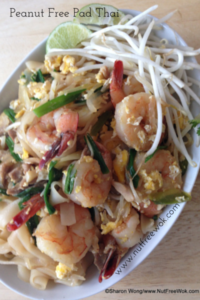 Peanut Free Pad Thai with egg shrimp