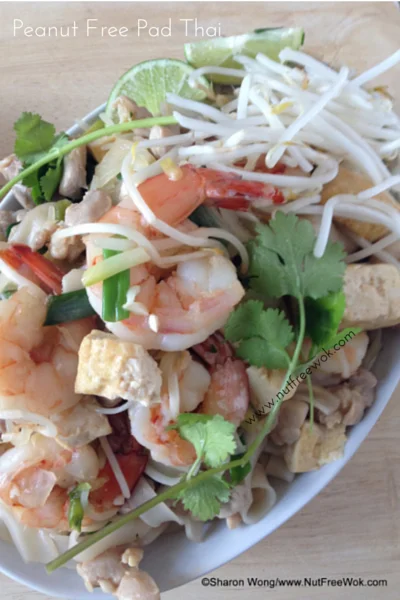 Peanut Free Pad Thai with tofu shrimp