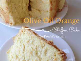 A slice of Olive Oil Orange Chiffon Cake by Nut Free Wok