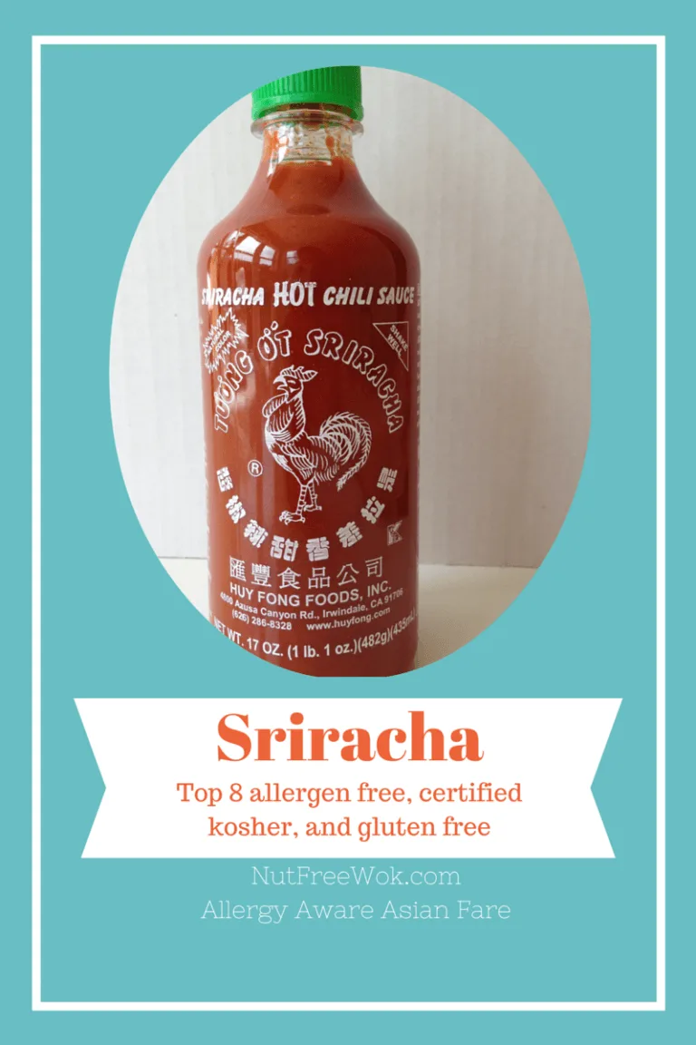 photo of sriracha sauce in a teal oval frame