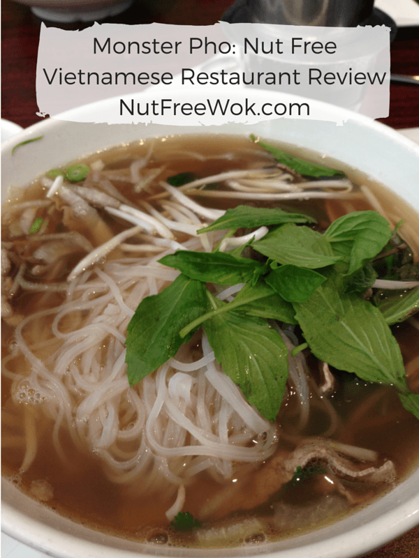 bowl of pho with basil garnish