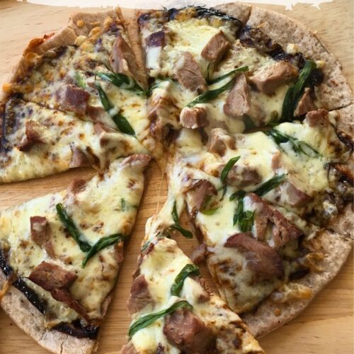 smoked duck pizza slices