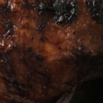 close up of a roast duck