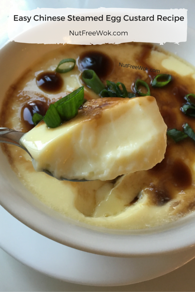Easy Chinese Steamed Egg Custard Recipe close up