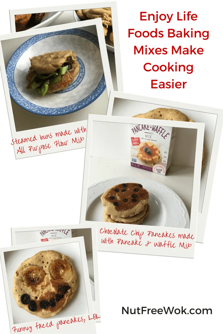 Collage of different ways to use the pancake waffle mixEnjoy Life Foods Baking Mixes Make Cooking Easier