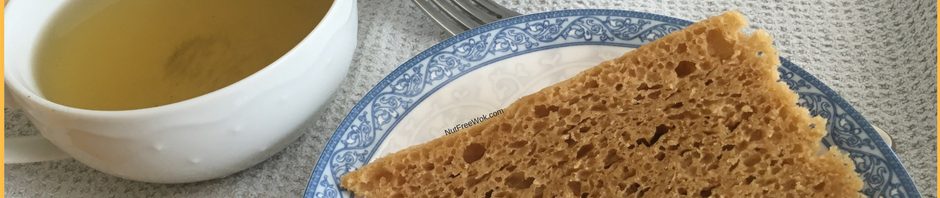 close up of malaysian cake and a cup of tea