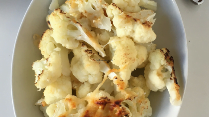 Cheesy roasted cauliflower recipe & meal plan