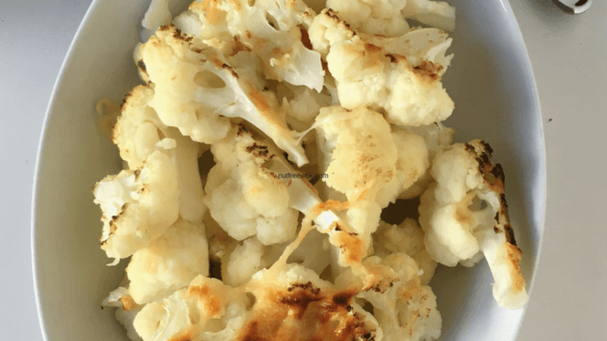 Cheesy roasted cauliflower recipe & meal plan