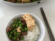 bowl of minced beef with tofu and peas