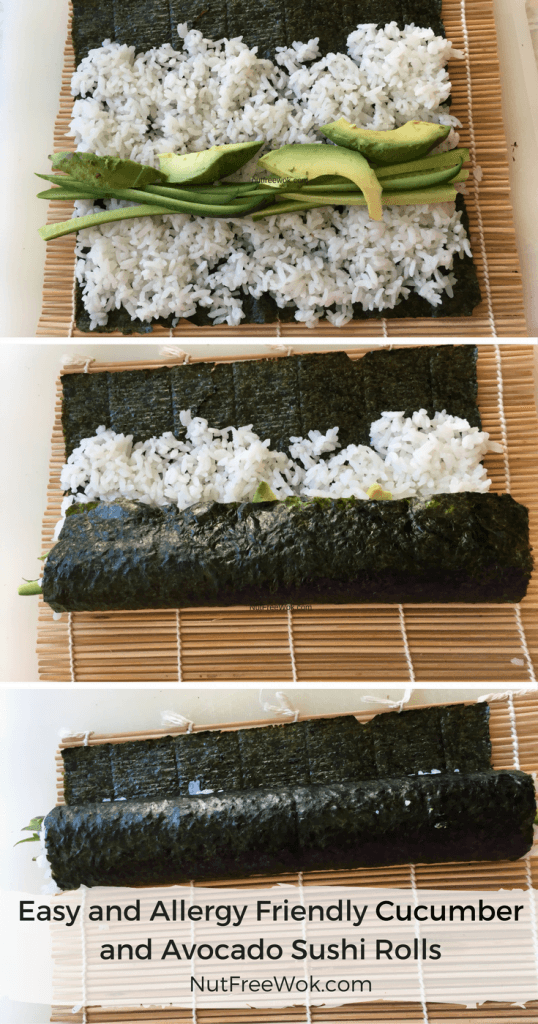 Easy and Allergy Friendly Cucumber and Avocado Sushi Rolls