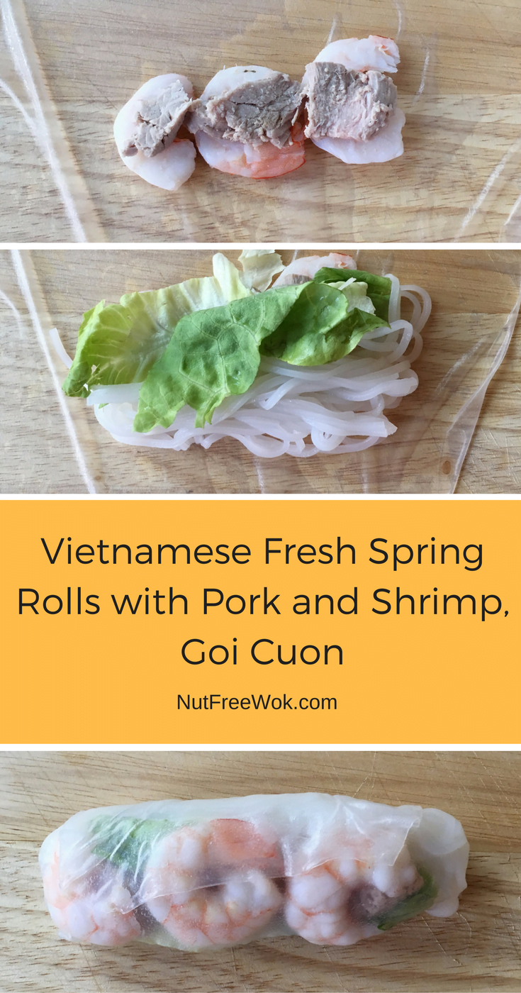 Vietnamese Fresh Spring Rolls with Pork and Shrimp, Goi Cuon