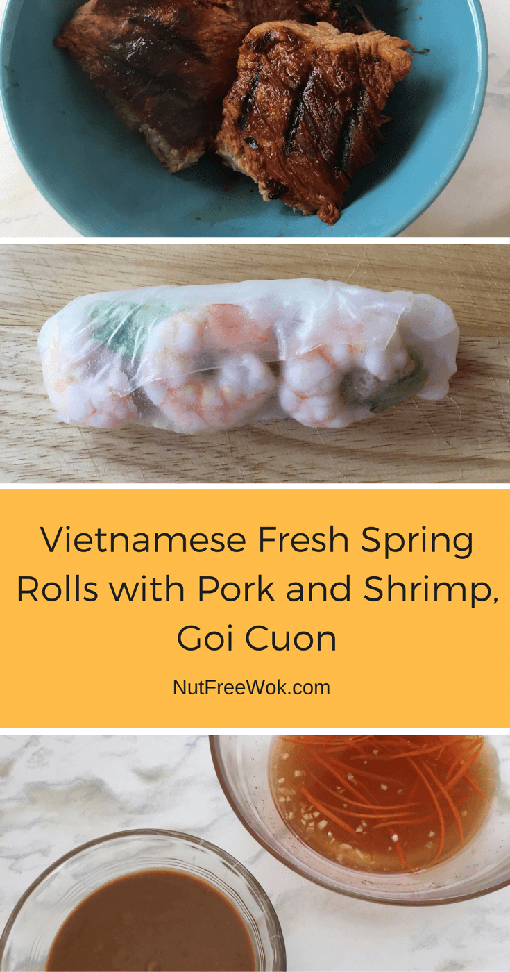 Vietnamese Fresh Spring Rolls with Pork, Shrimp and dipping sauces