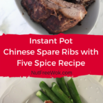 Instant Pot Spare Ribs in a serving plate top and dinner plate bottom