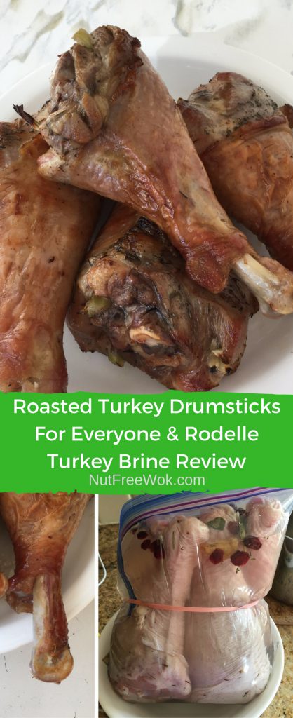 Roasted Turkey Drumsticks, ready when bone exposed, and brined drumsticks