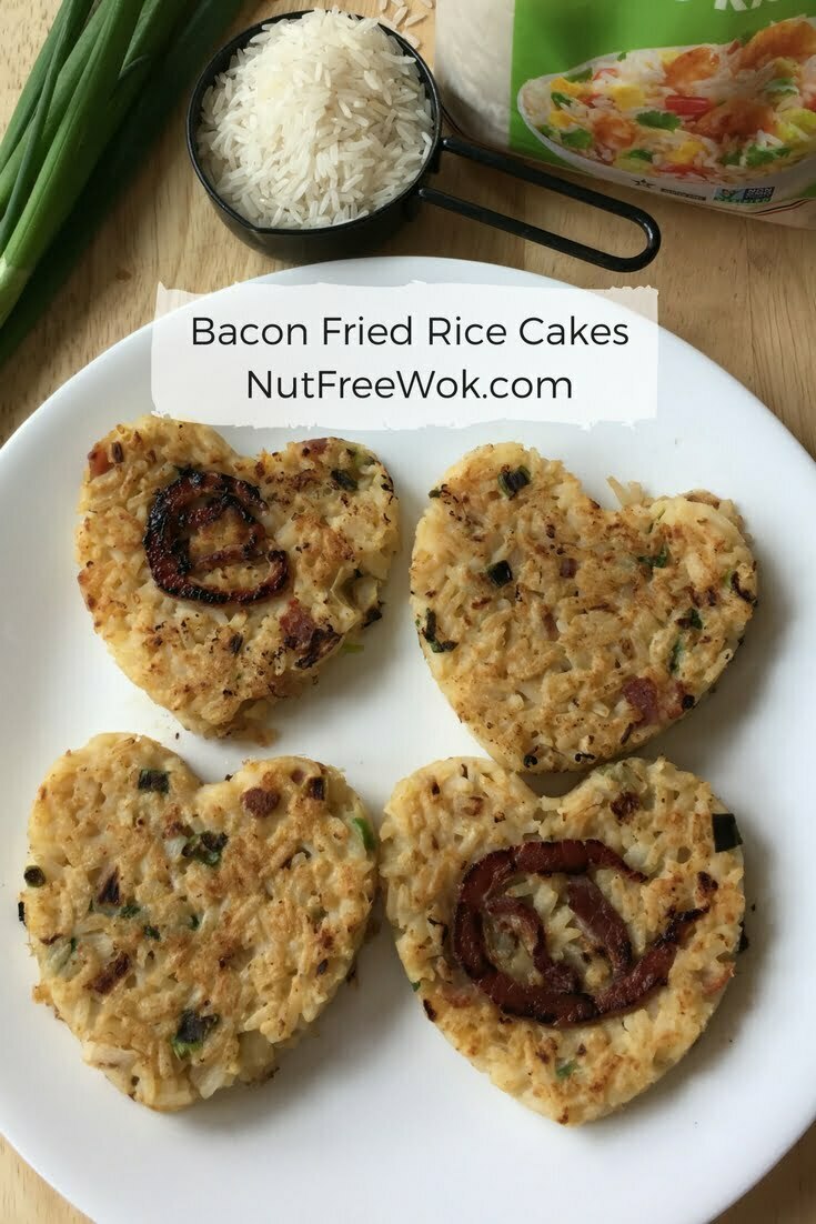 Bacon Fried Rice Cakes with an attempt to make basketball shaped bacon.