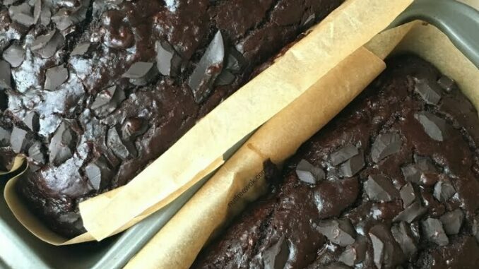 two loaves of triple chocolate banana bread by NutFreeWok.com