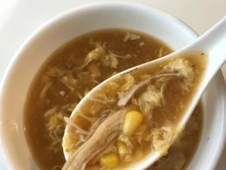 Instant Pot Chicken Corn Egg Drop Soup in a bowl