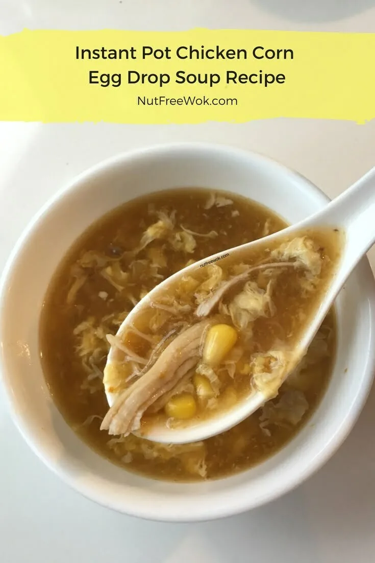 Instant Pot Chicken Corn Egg Drop Soup in a bowl