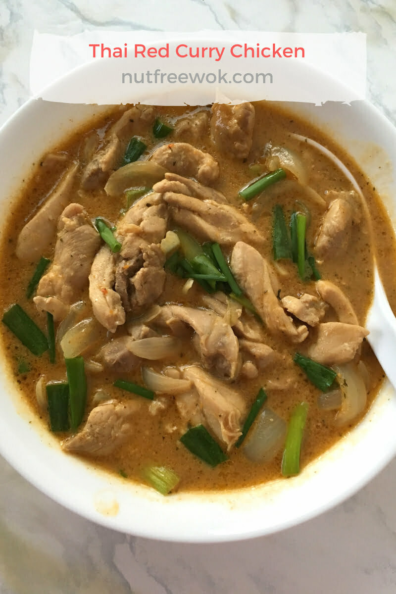Thai Red Curry Chicken is ready to be spooned over freshly cooked rice.