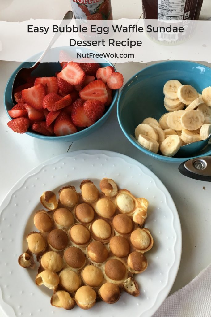 Easy Bubble Egg Waffle Sundae Dessert Recipe Nut Free Wok