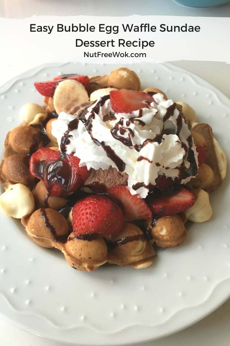 waffles with vanilla ice cream