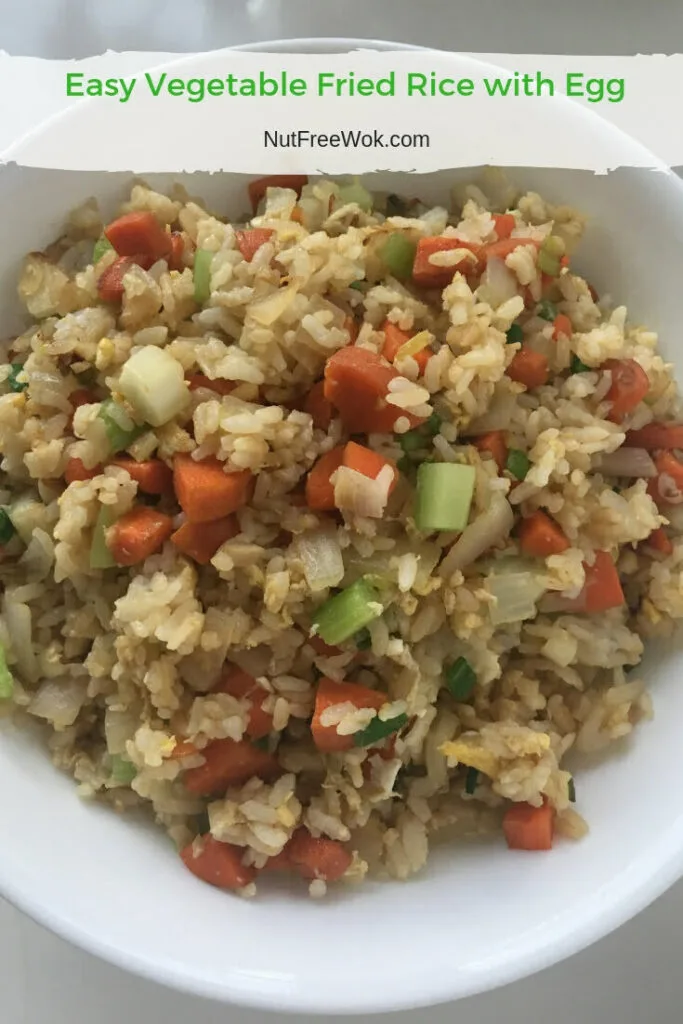 Bowl of Easy Vegetable Fried Rice with Egg