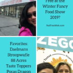 Collage of Sharon at the Fancy Food show, a list of her favorite food finds, and photo of her and Colleen Kavanaugh