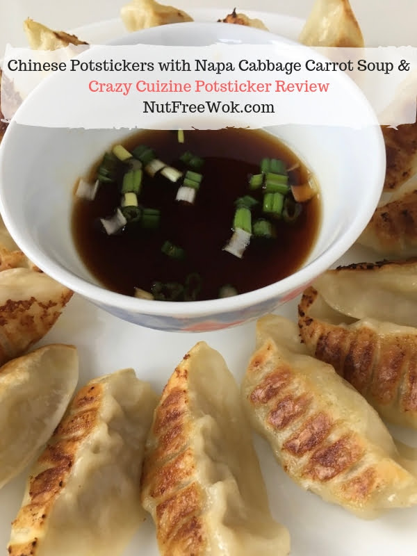 Pan fried potstickers with dipping sauce, Crazy Cuizine review by Nut Free Wok