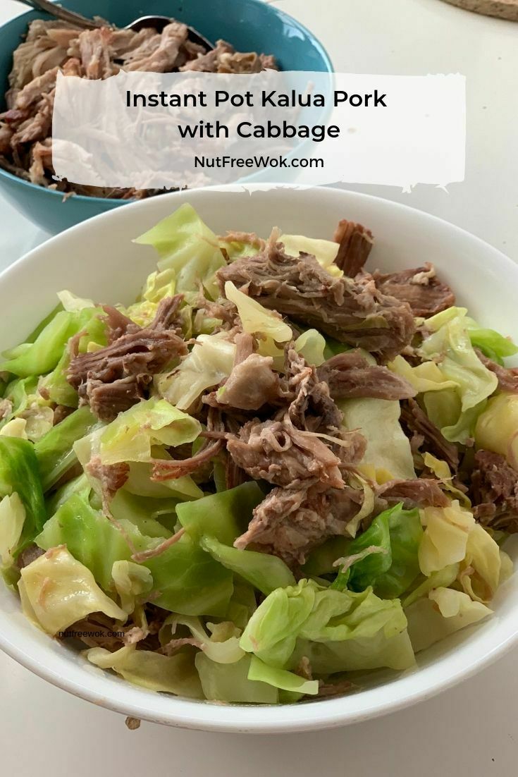 Instant Pot Kalua Pork with cabbage in a large serving bowl.