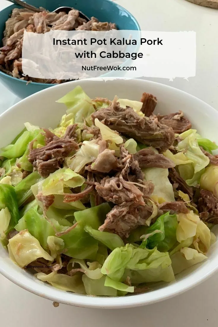 Instant Pot Kalua Pork with cabbage in a large serving bowl.