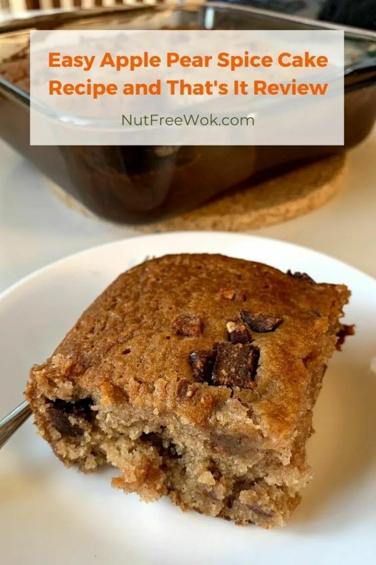 Apple pear spice cake serving on a plate