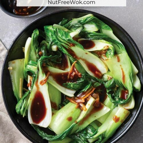 cooked baby bok choy in a serving bowl