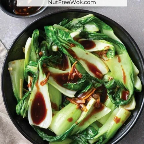 cooked baby bok choy in a serving bowl