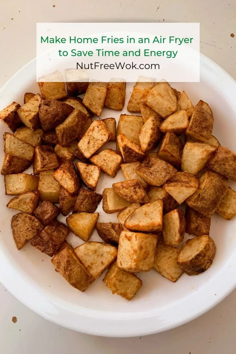 potato home fries on a white serving plate