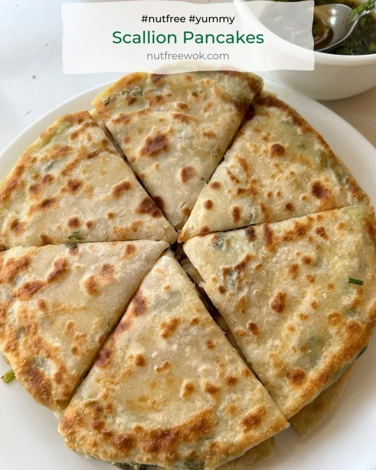 Scallion pancakes on a white plate