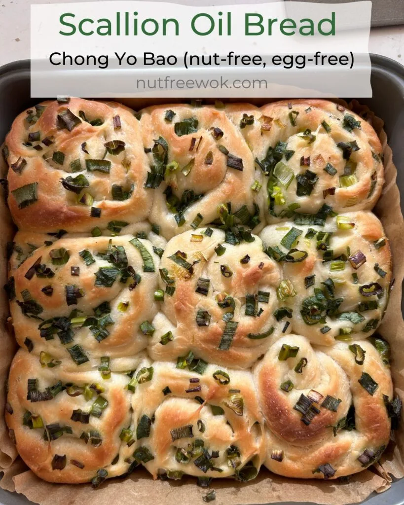 scallion oil bread in a pan