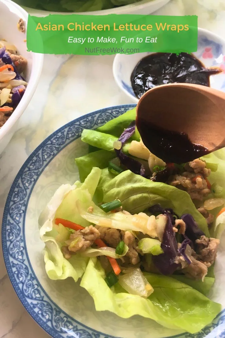close up of asian chicken wrap